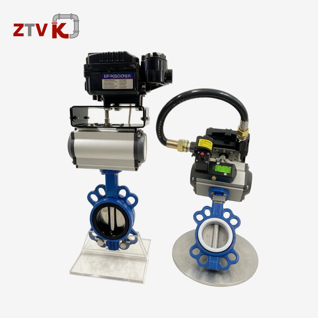 butterfly valve with pneumatic actuator and positioner